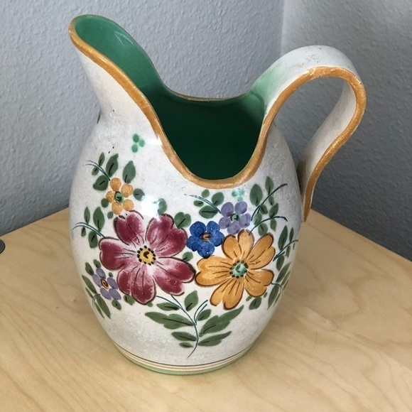 Vintage Gouda Hand Crafted Stoneware Pitcher - Holland - Signed - Picture 8 of 11